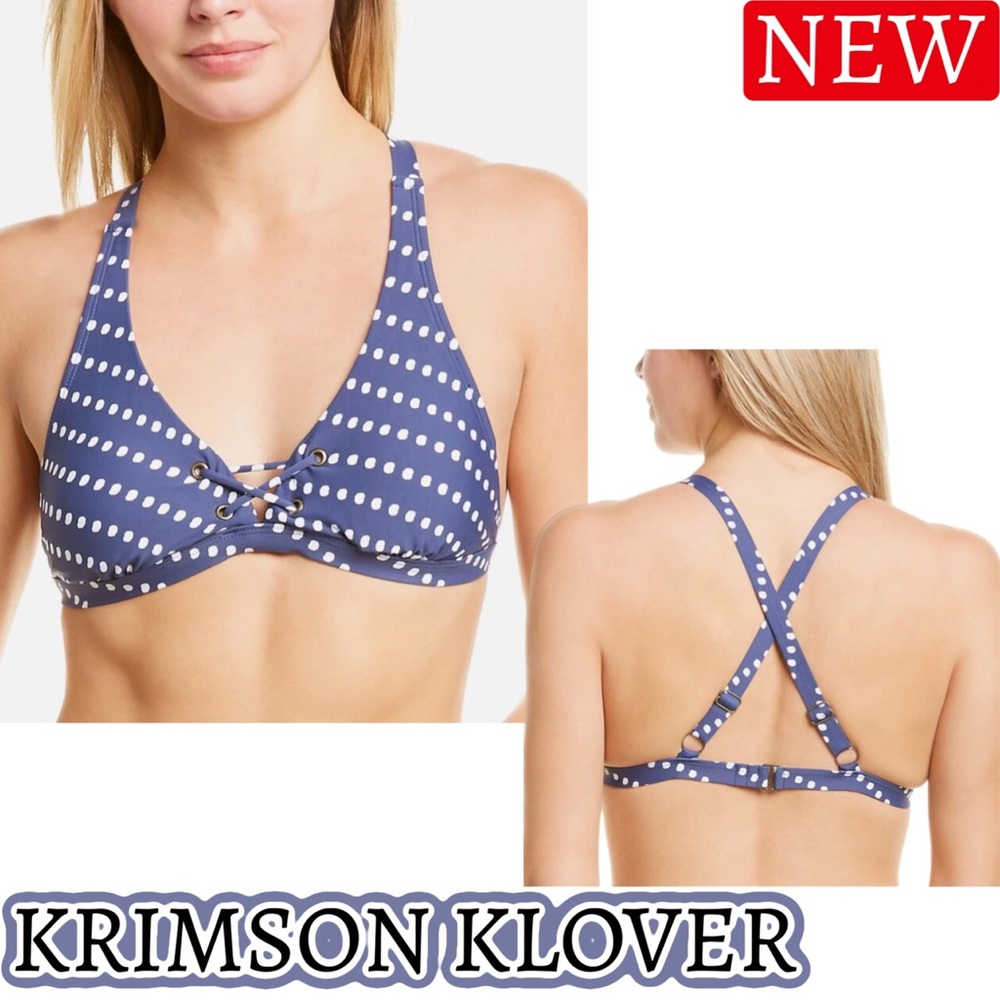 🆕 Krimson Klover Nalu Bikini Top lace front cross back